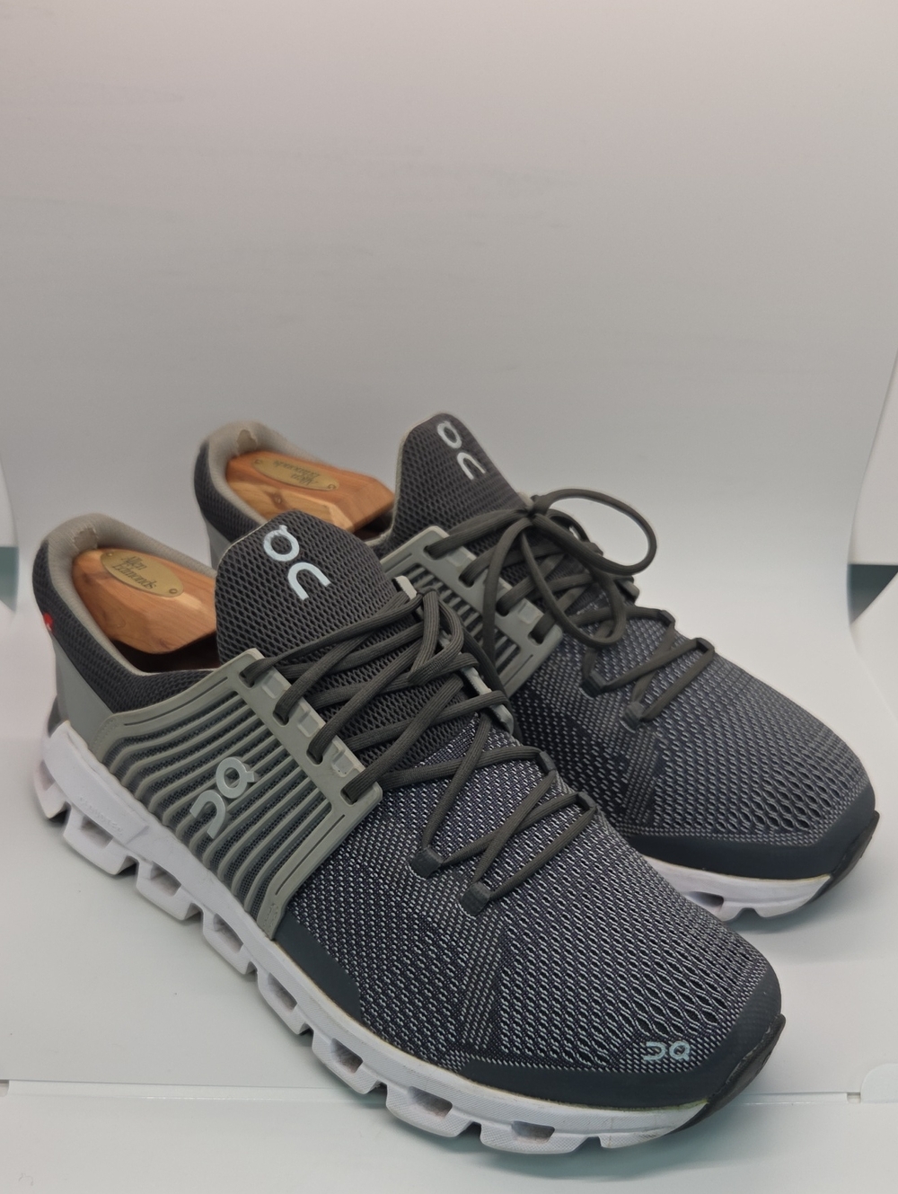 On Running Men’s Cloudswift Athletic Shoes in Dark Gray and White